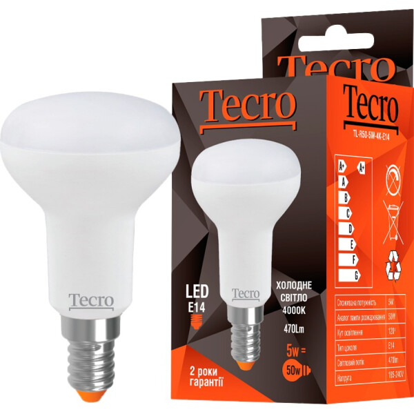 

Лампа светодиодная TECRO TL R50 5W 4K E14