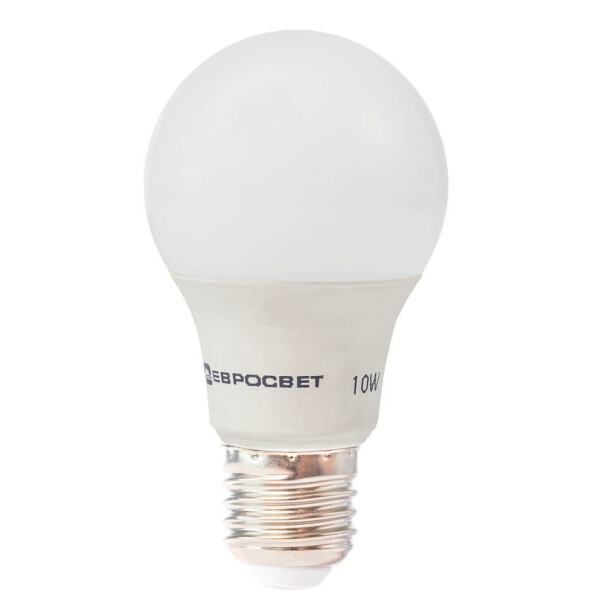

Лампа светодиодная ЕВРОСВЕТ 10Вт 4200К A-10-4200-27 ECO Е27 (39779)