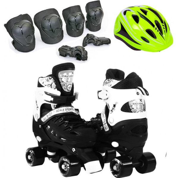 

Роликовые коньки (комплект с защитой) Scale Sport SS007 черный (33-36)