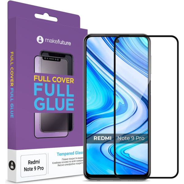 

Защитное стекло MakeFuture Full Cover Full Glue Black для Xiaomi Redmi Note 9 Pro