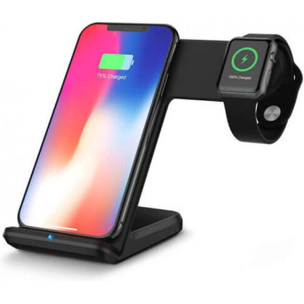 

Беспроводное зарядное устройство Qitech Charge Dock Station 2 в 1 для Apple Watch и iPhone Black (QT-DS-01bk)
