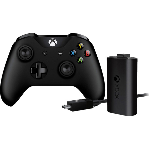 

Microsoft Xbox One S Wireless Controller with Bluetooth (Black) + Play and Charge Kit