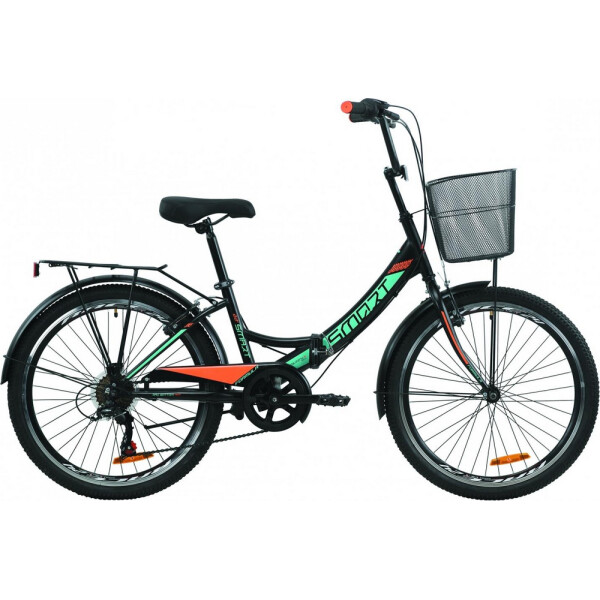 

24" Formula SMART трещотка 15" черно-оранжевый с бирюзовым (м) с корзиной 2020