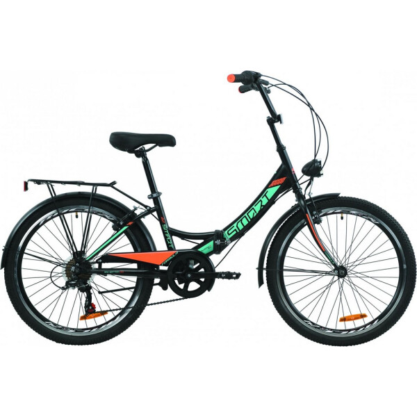 

24" Formula SMART трещотка 15" черно-оранжевый с бирюзовым (м) с фонарём 2020