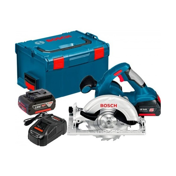 

Bosch GKS 18 V-Li + AL 1880 CV + 2 x акб GBA 18V 5 Aч + чемодан L-boxx
