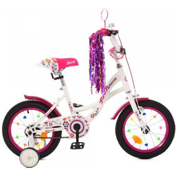 

Велосипед детский 14" PROF1 Y1425 Bloom (white/crimson) (22792)