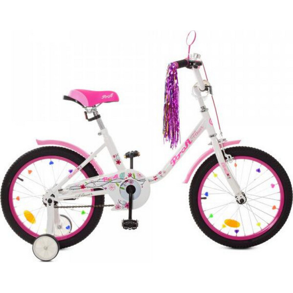 

Велосипед PROF1 18" Y1885 Flower Белый с розовым