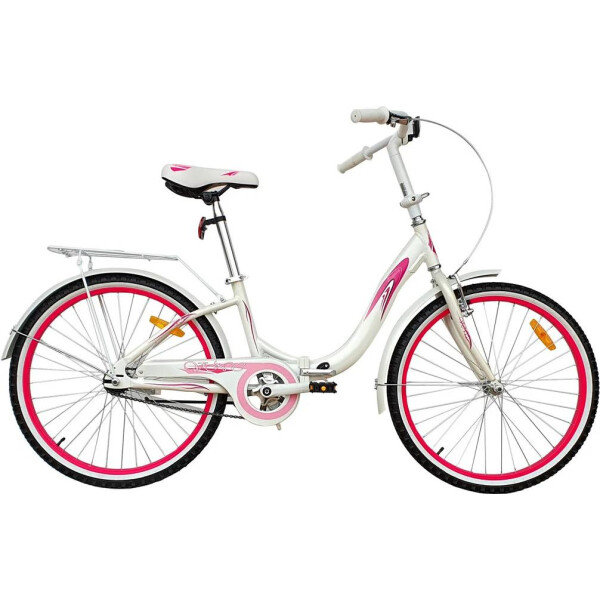 

Велосипед VNC 24" Angely AC, 2429-FA, Белый/Розовый, 33см, складной