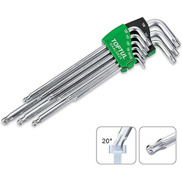 

Набор Г-обр.ключей Toptul TORX T10-T50 9ед. с шаром GAAL0928