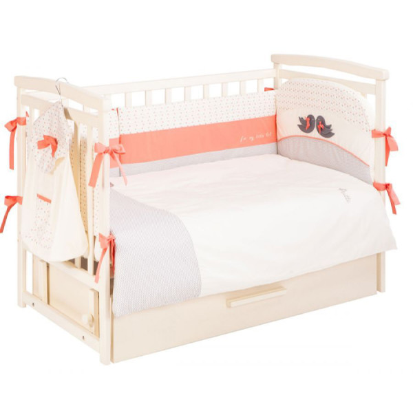 

Комплект постельного белья детский Putti Baby Bird 6 эл. + карман