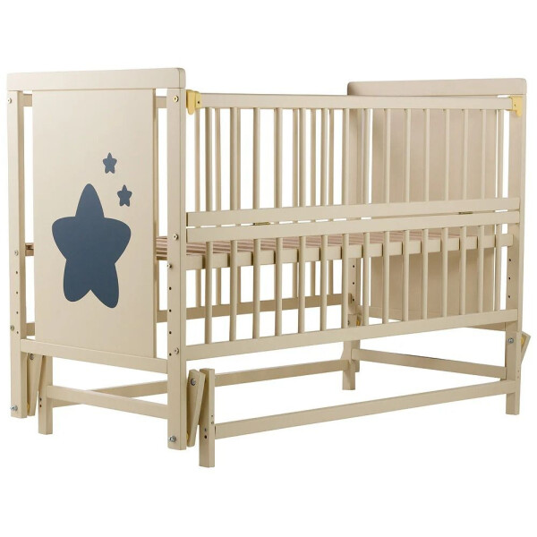 

Кровать Babyroom Звездочка, маятник, откидной бок бук слоновая кость