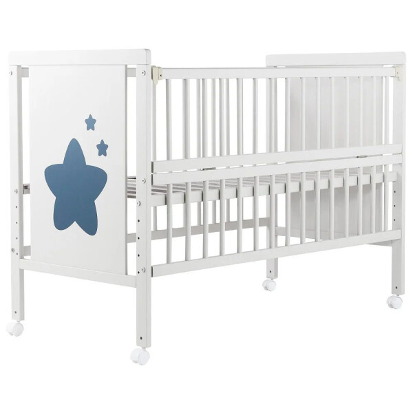 

Кровать Babyroom Звездочка, откидной бок, колеса бук белый