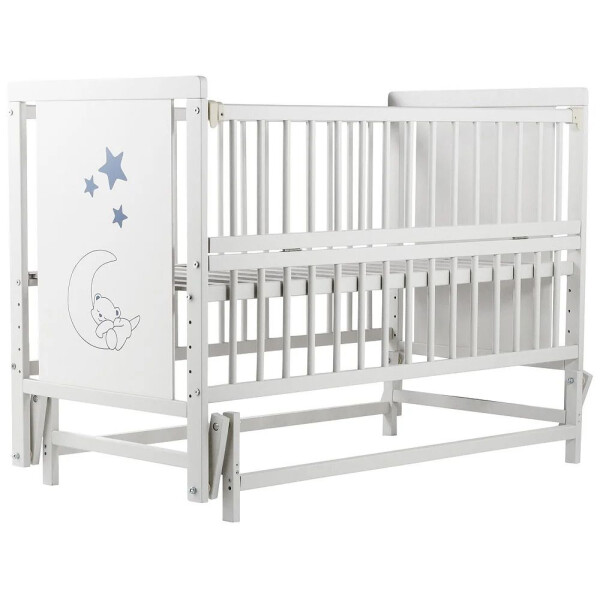 

Кровать Babyroom Медвежонок, маятник, откидной бок бук белый