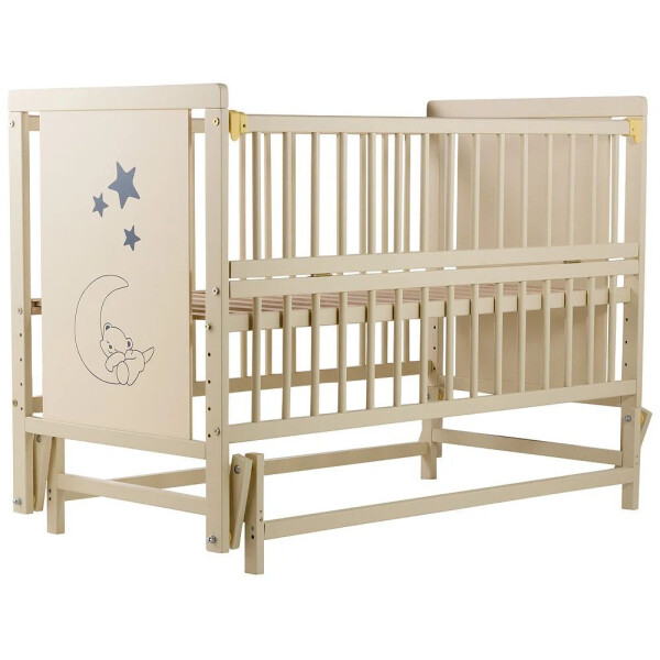 

Кровать Babyroom Медвежонок, маятник, откидной бок бук слоновая кость