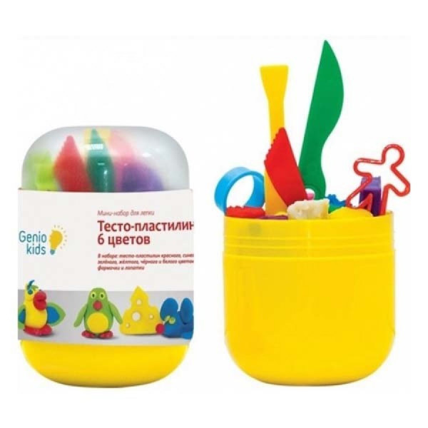 

GENIO KIDS Мини-набор для лепки Тесто-пластилин 6 цветов (TA1065V)