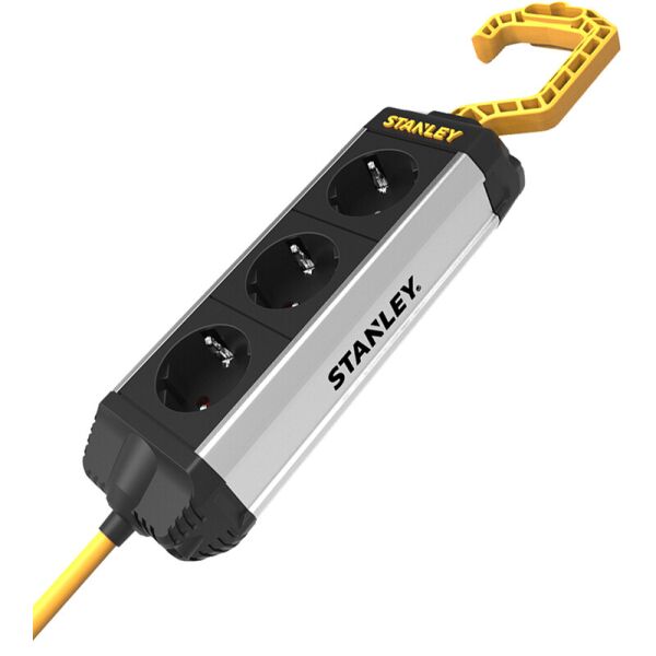 

Сетевой фильтр Stanley 5 м, 3x1.5мм2, IP20, 3 розетки, алюминий, SXECCD2NAFE