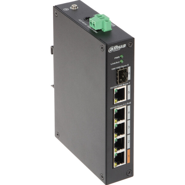 

Коммутатор Dahua DH-PFS3106-4ET-60 (4хFE PoE, 1xGE, 1xSFP, Max PoE 60W)