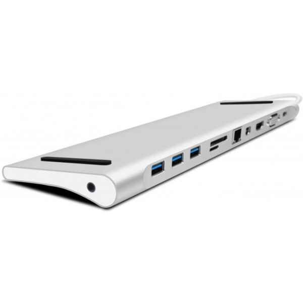 

WIWU Adapter T7 USB-C to USB-C+RJ45+SD+3xUSB3.0+VGA+HDMI+Mini Display port Silver