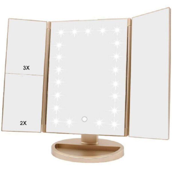 

Тройное косметическое зеркало белое led miror