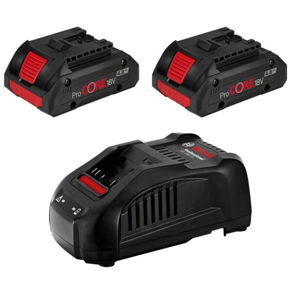 

Набор Bosch АКБ ProCORE 18V 4.0Ah, 2 шт + ЗУ Bosch Professional GAL 1880 CV (1600A016GF)