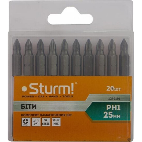 

Набор бит Sturm 1270101 S2 PH1x25 мм 20 шт.