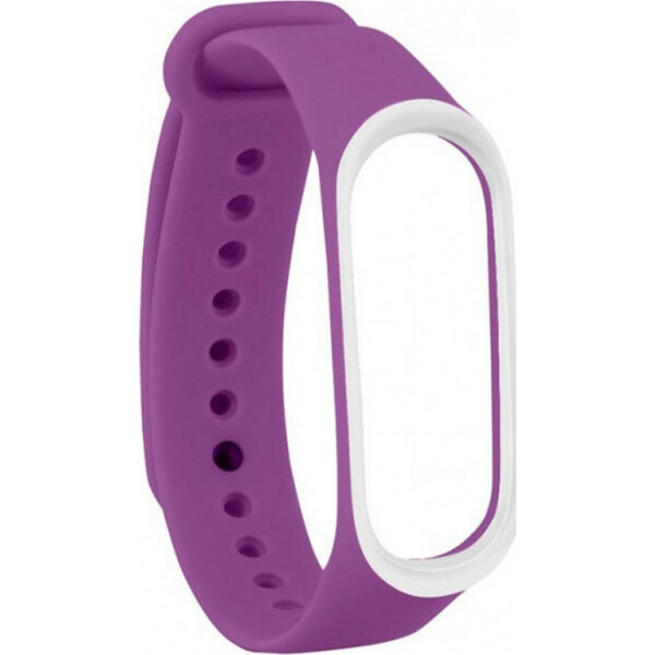 

Ремешок UWatch Double Color Replacement Silicone Band For Xiaomi Mi Band 3 Purple/White Line