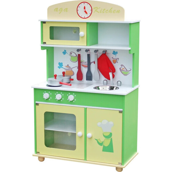 

Детская кухня Wooden Toys Frogi + набор посуды