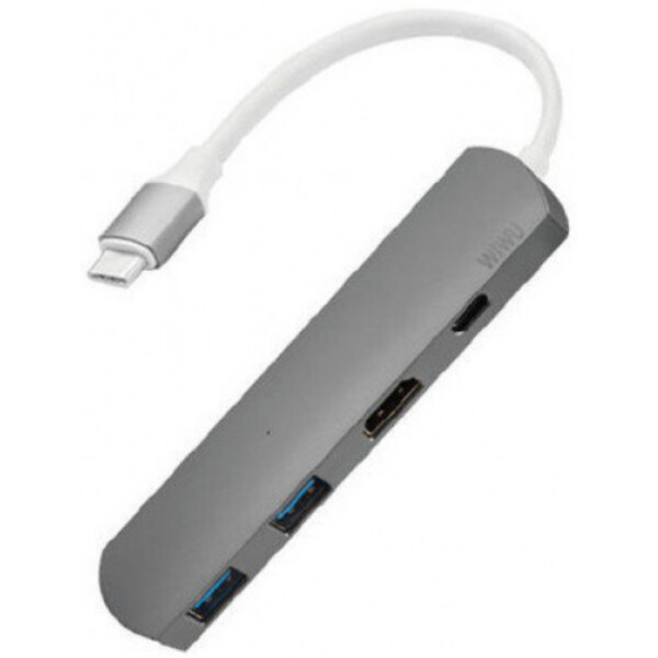 

WIWU Adapter T3 Plus USB-C to USB-C+HDMI+2xUSB3.0 HUB Gray