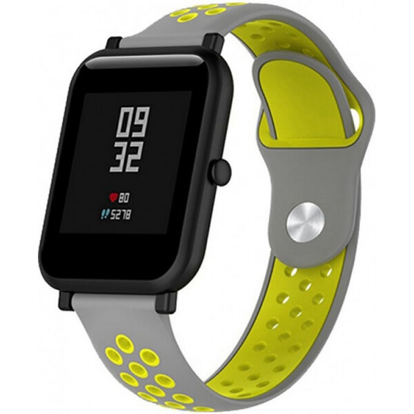 

Ремешок UWatch Silicone Double color strap for Amazfit Bip Grey/Yellow