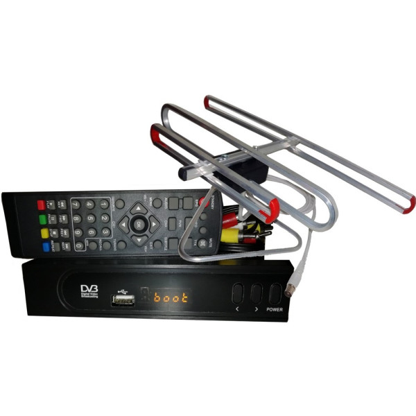 Акція на T2-тюнер DVB-T2 + антенна для Т2 улучшенная комнатная від Allo UA