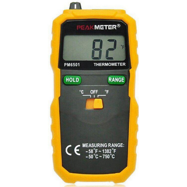 

Цифровой контактный термометр PeakMeter PM6501, от -50 до 750 градус