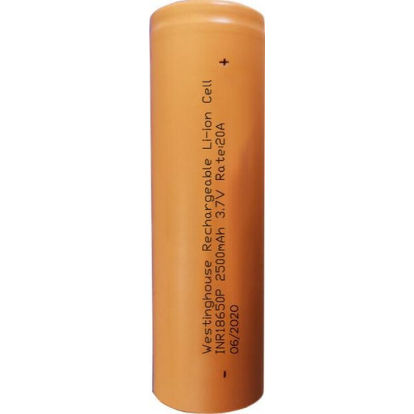 

Аккумулятор литий-ионный Westinghouse Li-ion INR18650, 2500mAh, 8С, 1шт/уп