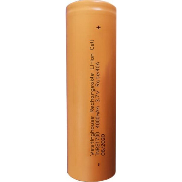 

Аккумулятор литий-ионный Westinghouse Li-ion INR21700, 4000mAh, 10С, 1шт/уп