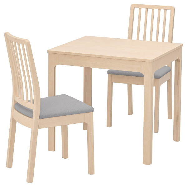 

Обеденный стол IKEA EKEDALEN / EKEDALEN 73х91 см комплект + 2 стула береза светло-серый (892.968.71)