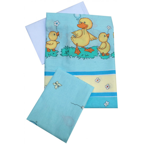 

Комплект постельного белья детский Twins Comfort (3 элемента) голубой, утята C-025