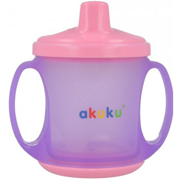 

Поильник-непроливайка с ручками Akuku A0133 violet/pink 6m+ 200 мл.
