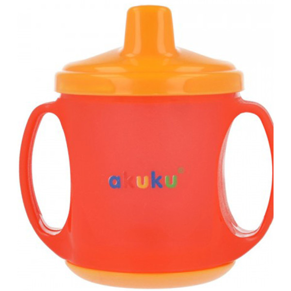 

Поильник-непроливайка с ручками Akuku A0133 red/orange 6m+ 200 мл
