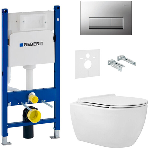 

Инсталляция GEBERIT Duofix 458.126.00.1 с унитазом-биде City АР0002765 Rimless Soft Close 9SC1061S01 + панель смыва "Delta 51" 115.105.21.1, ОР0002696