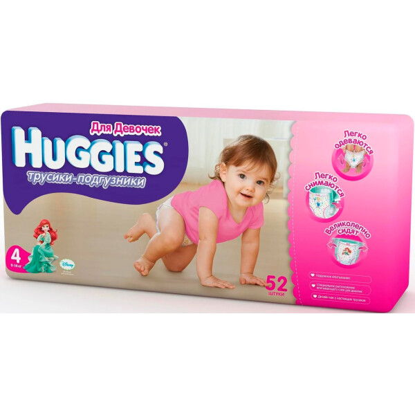 

Подгузники-трусики Huggies Pants Girl 4 (9-14 кг) 52 шт