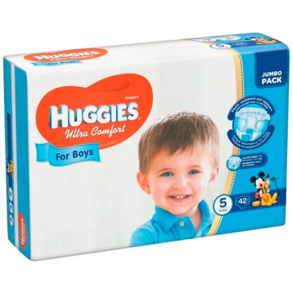

Подгузники Huggies Ultra Comfort 5 для мальчиков (12-22кг) 42шт