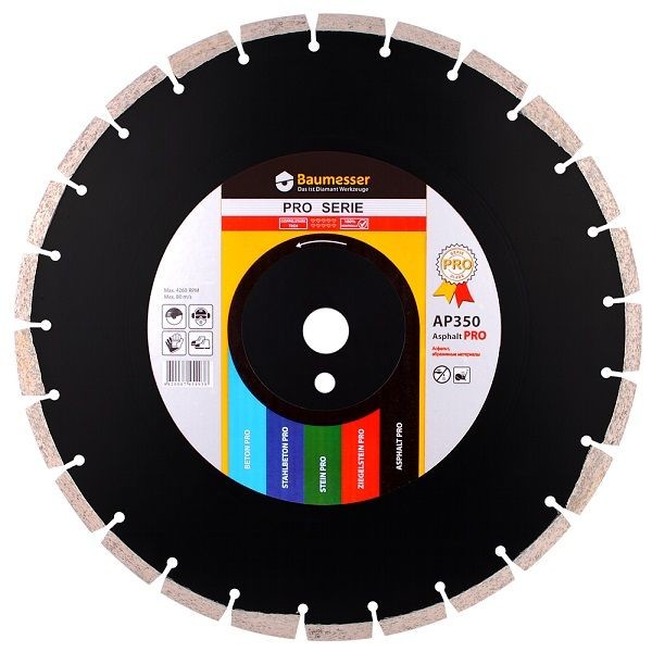 

Отрезной диск Baumesser Asphalt 1A1RSS/C3-H 350x3,5/2,5x10x25,4-24 F4 (94320005024)