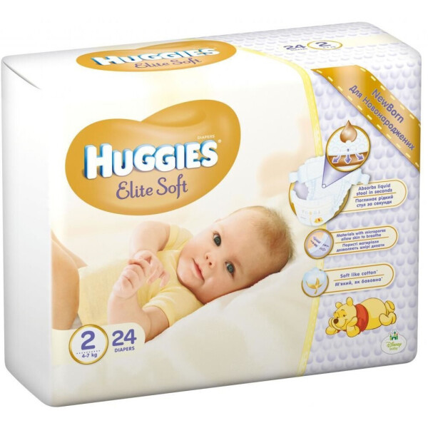 Акция на Подгузники детские Huggies Elite Soft 2 Conv (4-7кг), 24 шт (5029053564906) от Allo UA