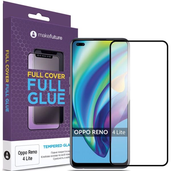

Защитное стекло MakeFuture Full Cover Full Glue Black для OPPO Reno 4