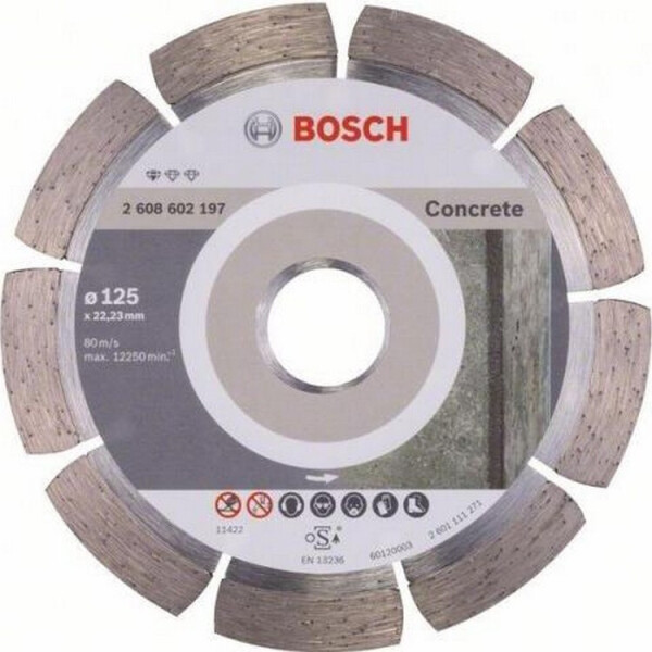 

алмазный отрезной Bosch Standart for Concrete 125 x 22.23 мм (2608602197)
