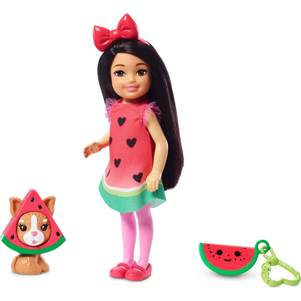 

Кукла Barbie Челси в костюме арбуза Club Chelsea Dress-Up Doll in Watermelon Costume GHV71