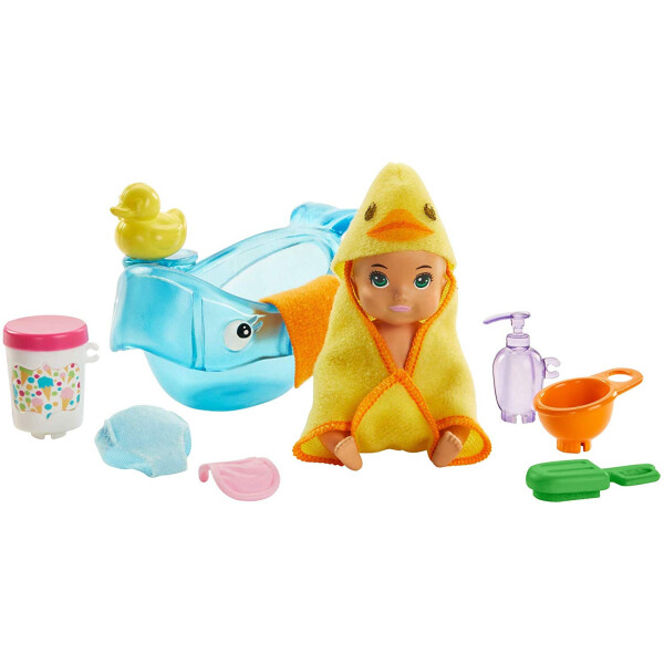 

Пупс ​​​Barbie Skipper Babysitters Inc. Feeding and Bath-Time Playset with Color-Change Baby Doll GHV84