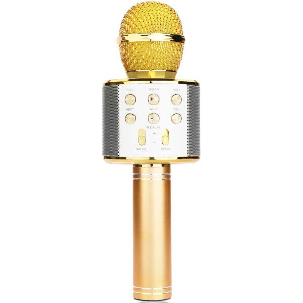 

Микрофон караоке Bluetooth WS858 gold золото