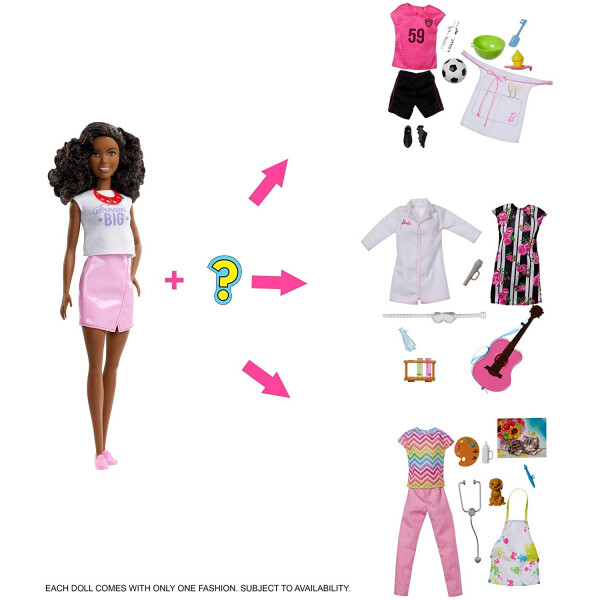 

Кукла Barbie Я могу быть Сюрприз Surprise Careers with Doll and Accessories, Brunette Curly GFX85