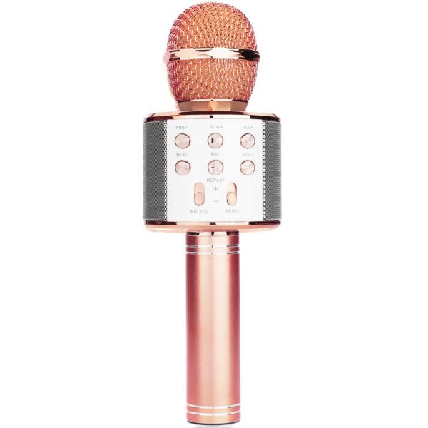 

Микрофон караоке Bluetooth WS858 rose gold розовый