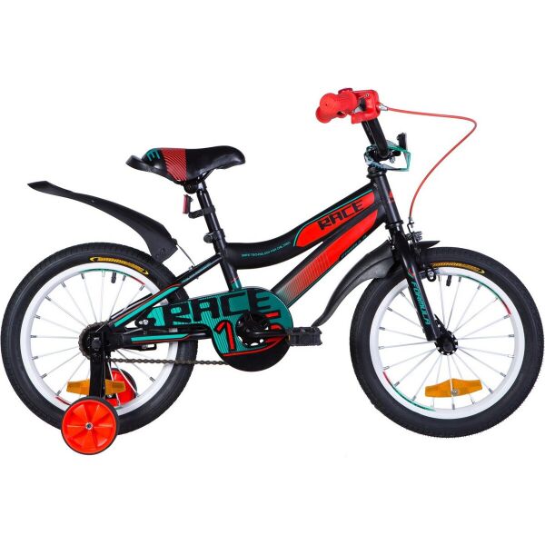 

Велосипед ST 16" Formula RACE рама-9" черно-оранжевый с бирюзовым (м) с крылом Pl 2020 (OPS-FRK-16-107)
